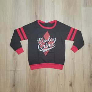 Harley Quinn Womens Small T-Shirt (Junior M Tag) Varsity Raglan Long Sleeve